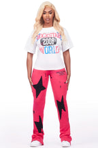 Aliyah White/Hot Pink T-Shirt Trackset