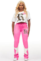 Delgera White/Pink T-Shirt Trackset