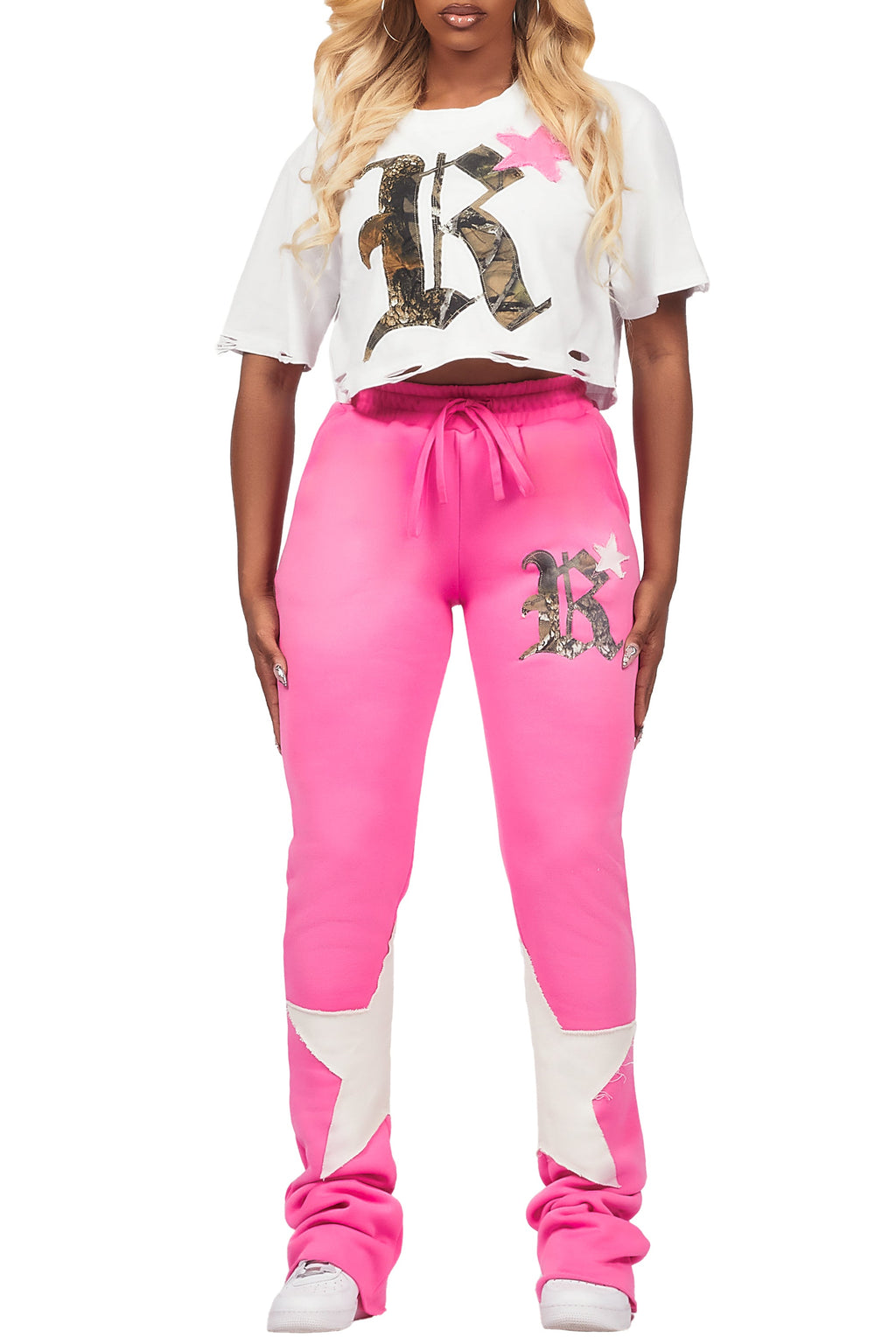 Delgera White/Pink T-Shirt Trackset