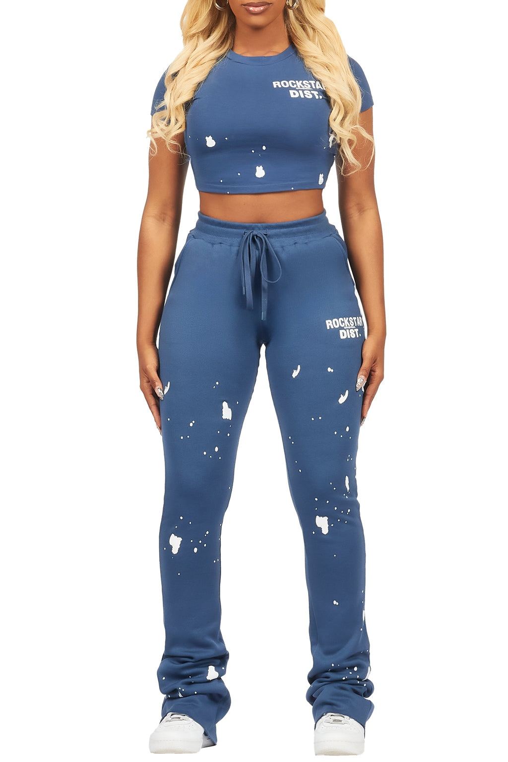 Kristina Navy T-Shirt Super Stacked Trackset