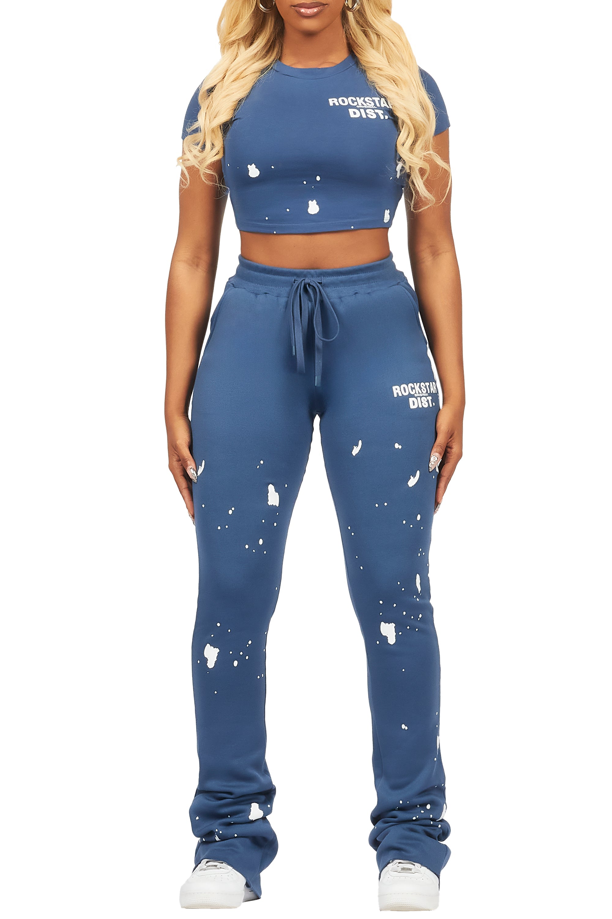 Kristina Navy T-Shirt Super Stacked Trackset