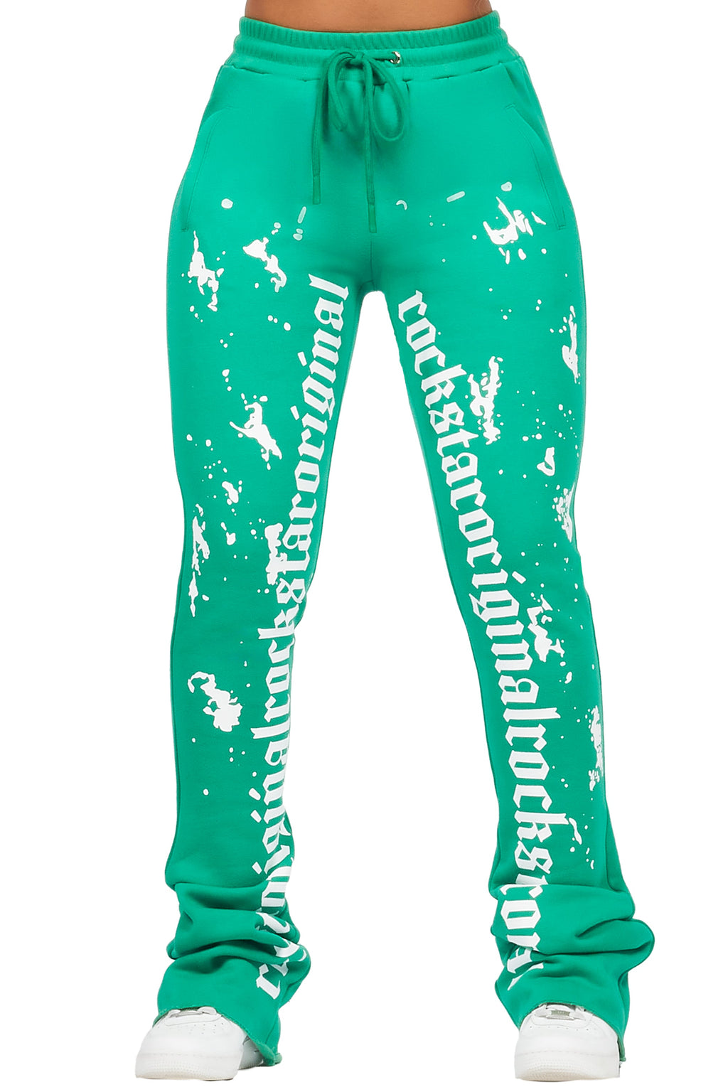 Adwinna Green Super Stacked Track Pant