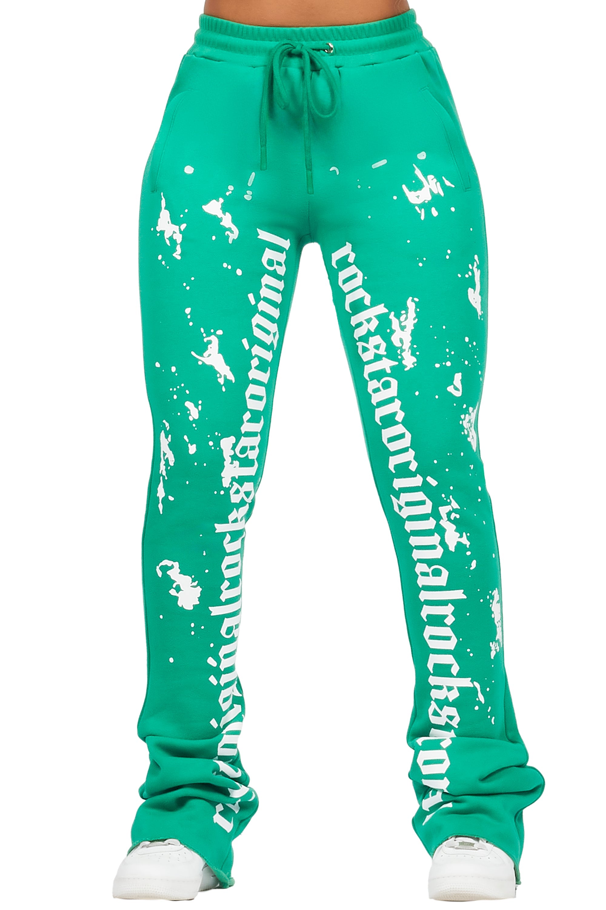 Adwinna Green Super Stacked Track Pant