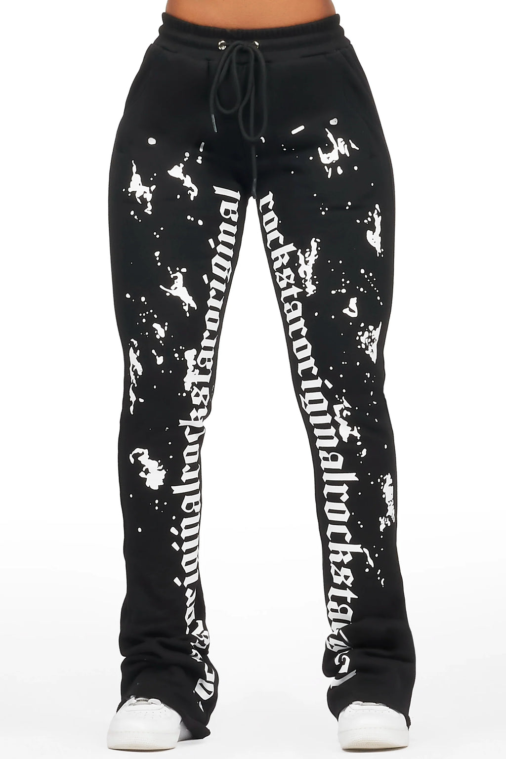 Adwinna Black Super Stacked Track Pant