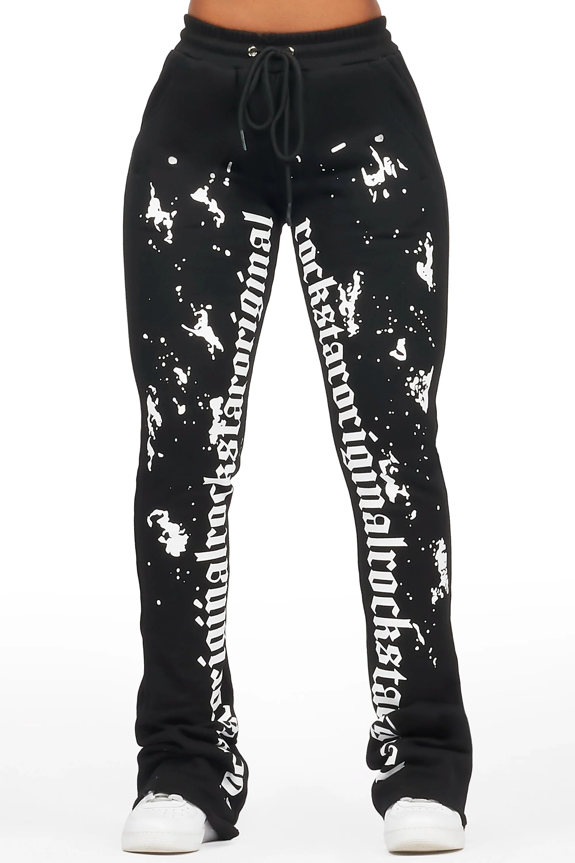 Adwinna Black Super Stacked Track Pant