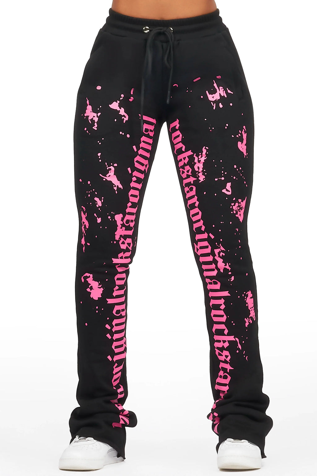 Adwinna Black/Pink Super Stacked Track Pant