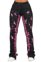 Adwinna Black/Pink Super Stacked Track Pant