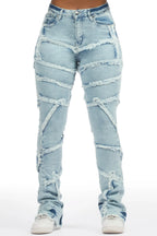 Zytaii Light Wash Stacked Flare Jean