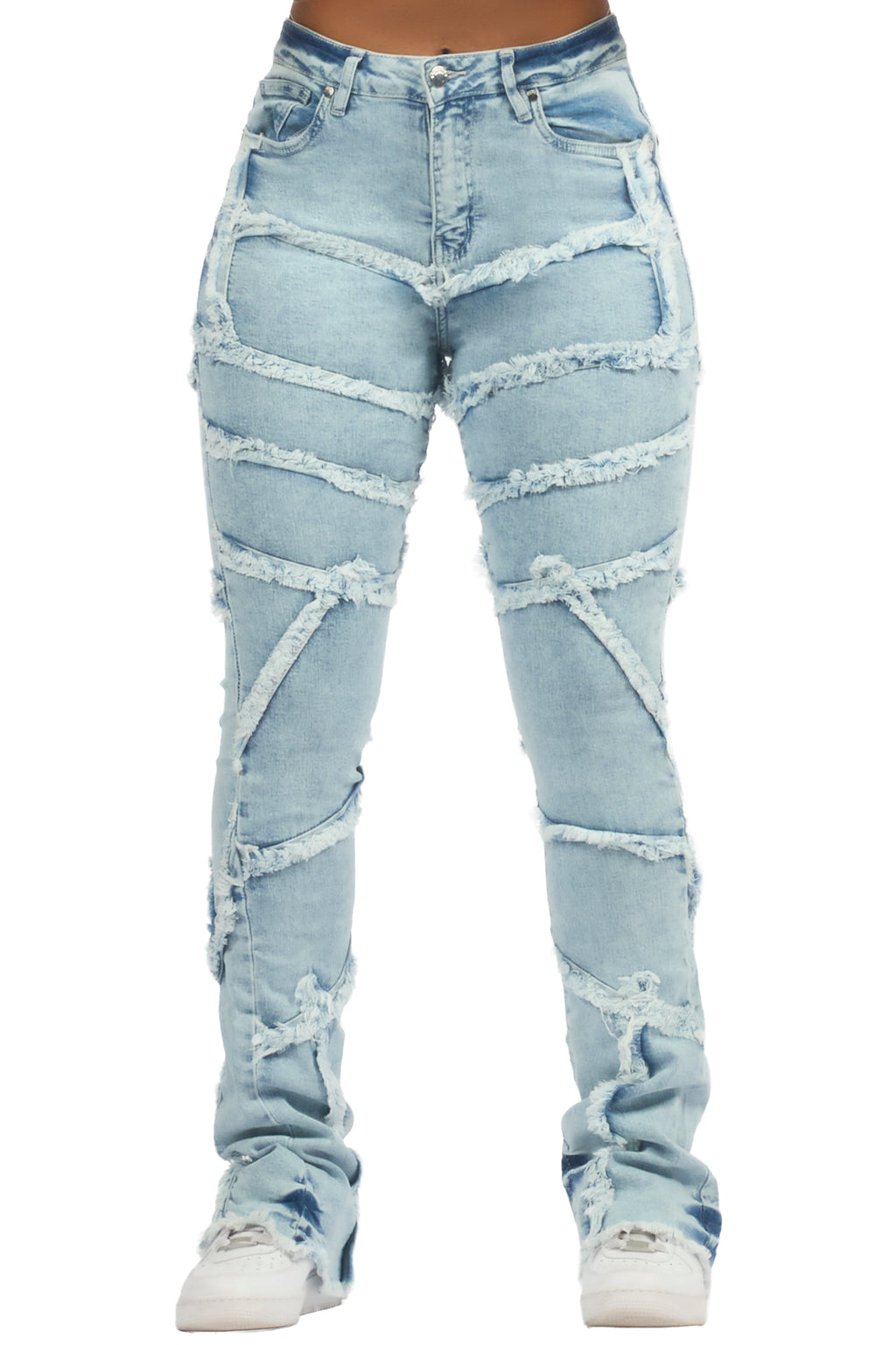 Zytaii Light Wash Stacked Flare Jean