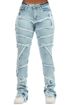 Zytaii Light Wash Stacked Flare Jean