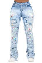 Raeshell Med. Wash Painted Stacked Jean