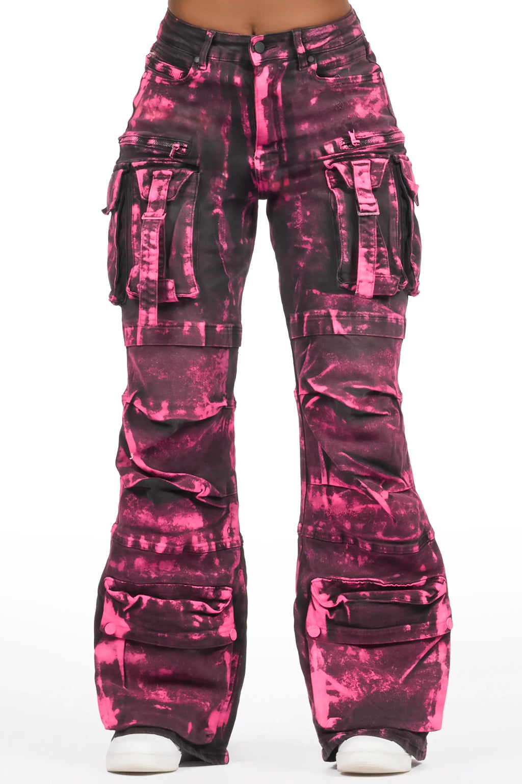 Alliyha Black Painted Wide Leg Jean