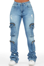 Alisson Med Wash Cargo Super Stacked Jean
