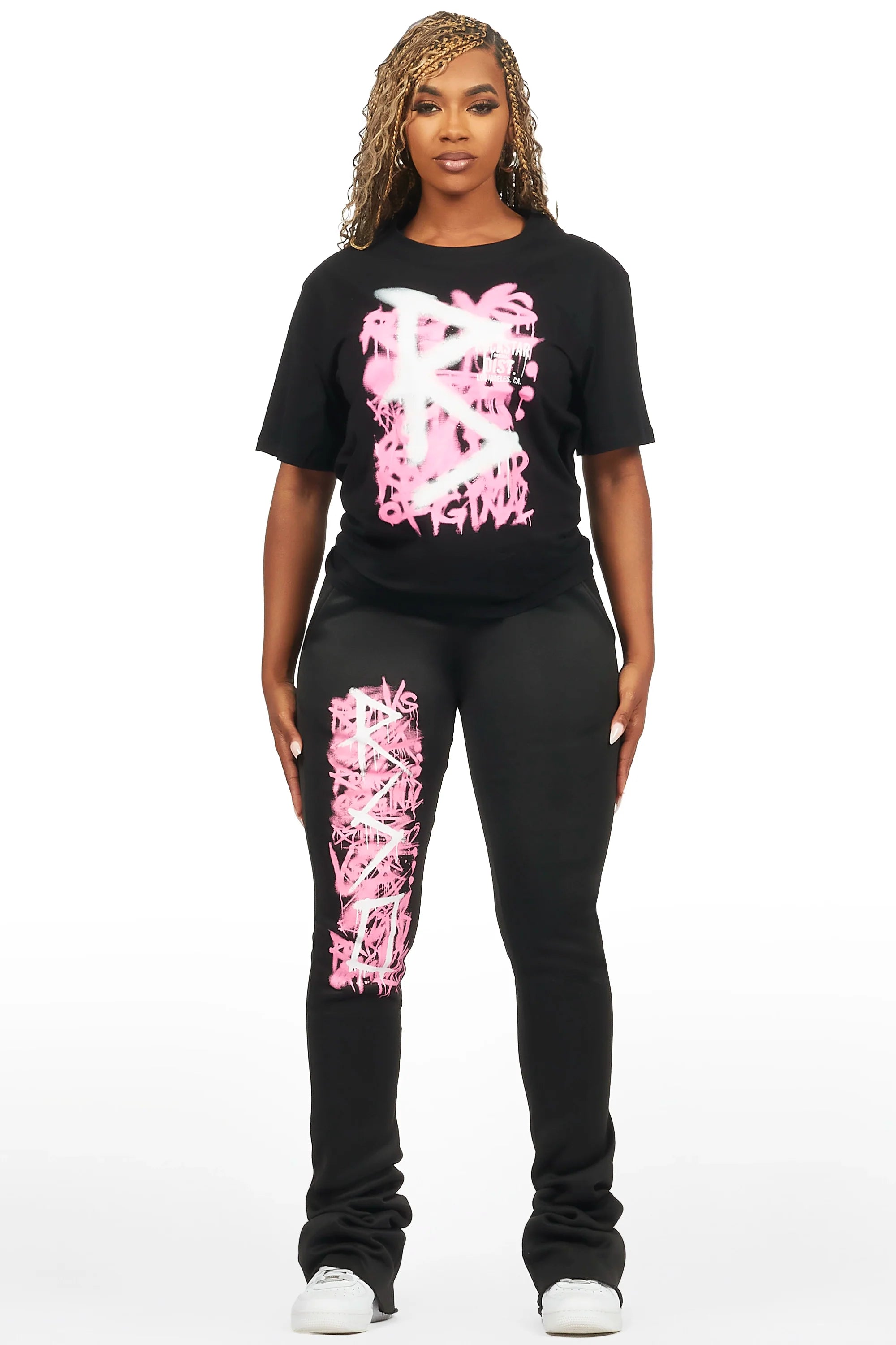 Nahomy Black T-Shirt Trackset