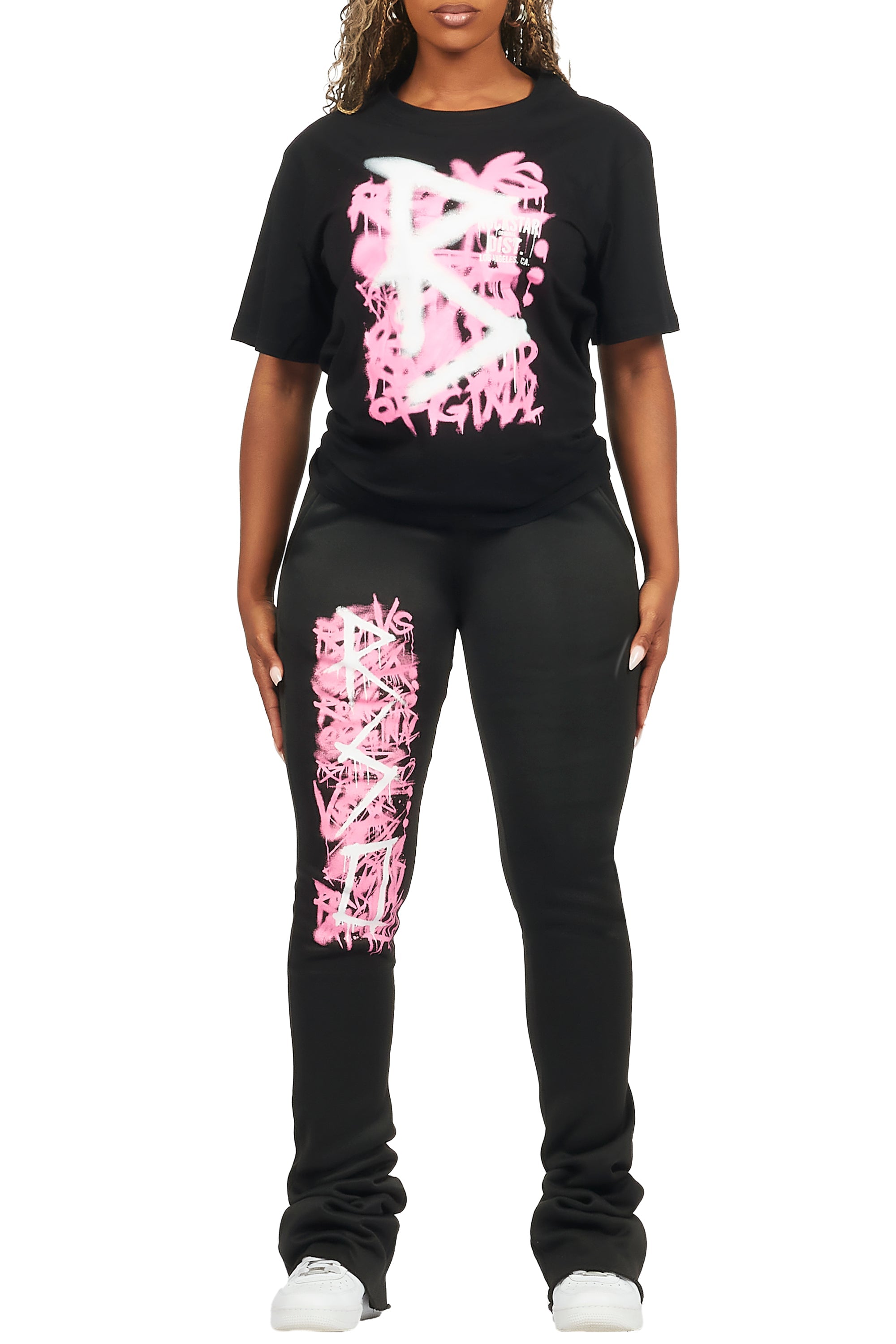 Nahomy Black T-Shirt Trackset