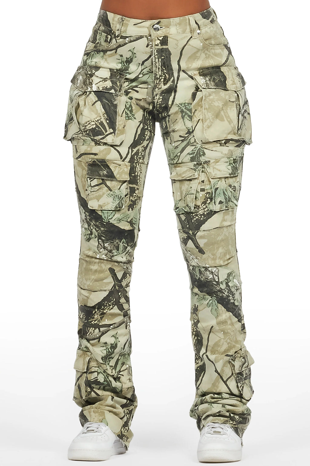 Chabria Tree Camo Stacked Flare Jean