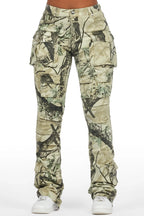 Chabria Tree Camo Stacked Flare Jean