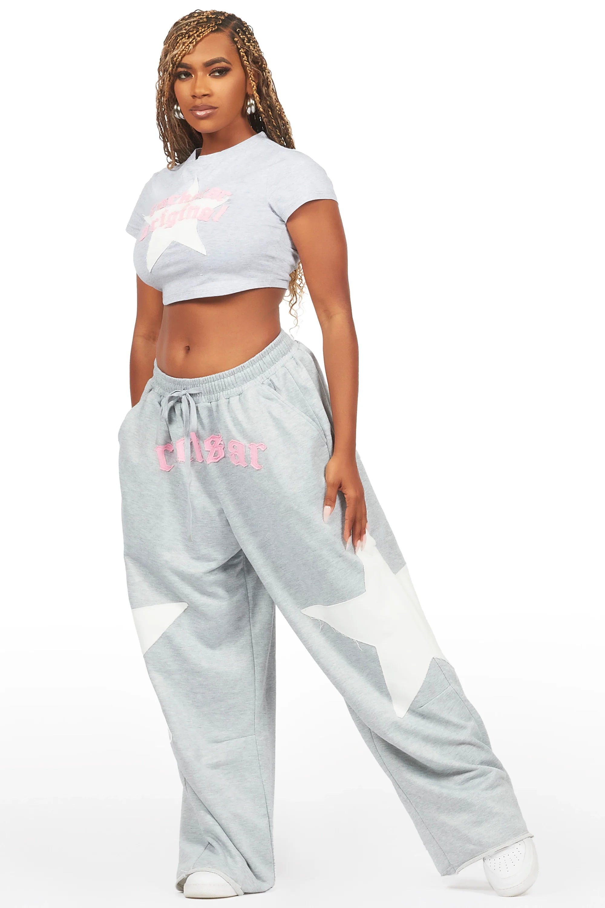 Shelley Heather Grey T-Shirt Trackset