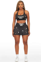 Tiffanie Black Skirt Set