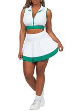 Alaiyh White/Green Skirt Set