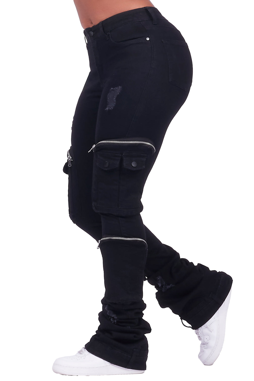 Alisson Black Cargo Super Stacked Jean