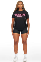 Fana Black/Pink Oversized T-Shirt