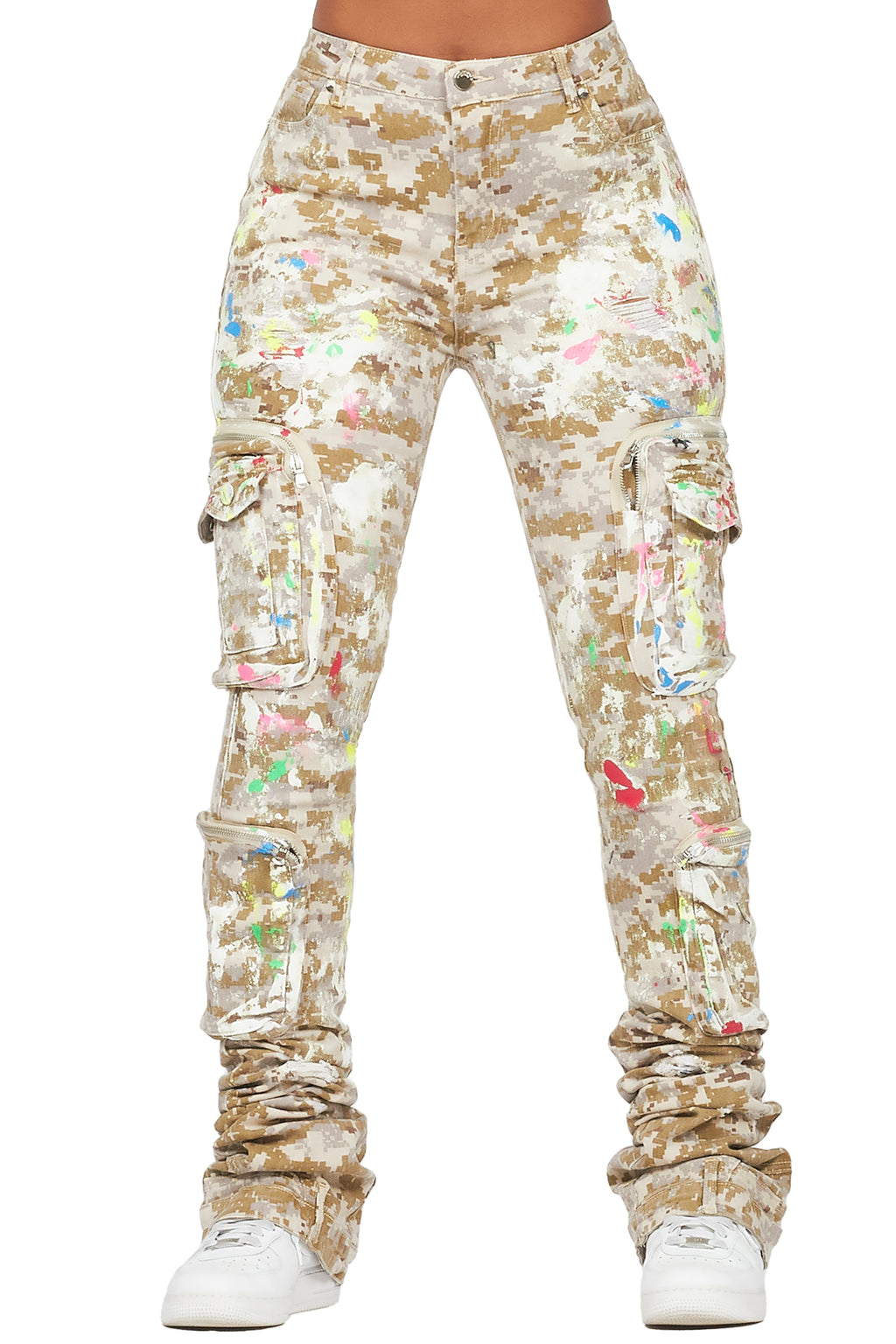 Amayia Digital Camo Painted Super Stacked Jean