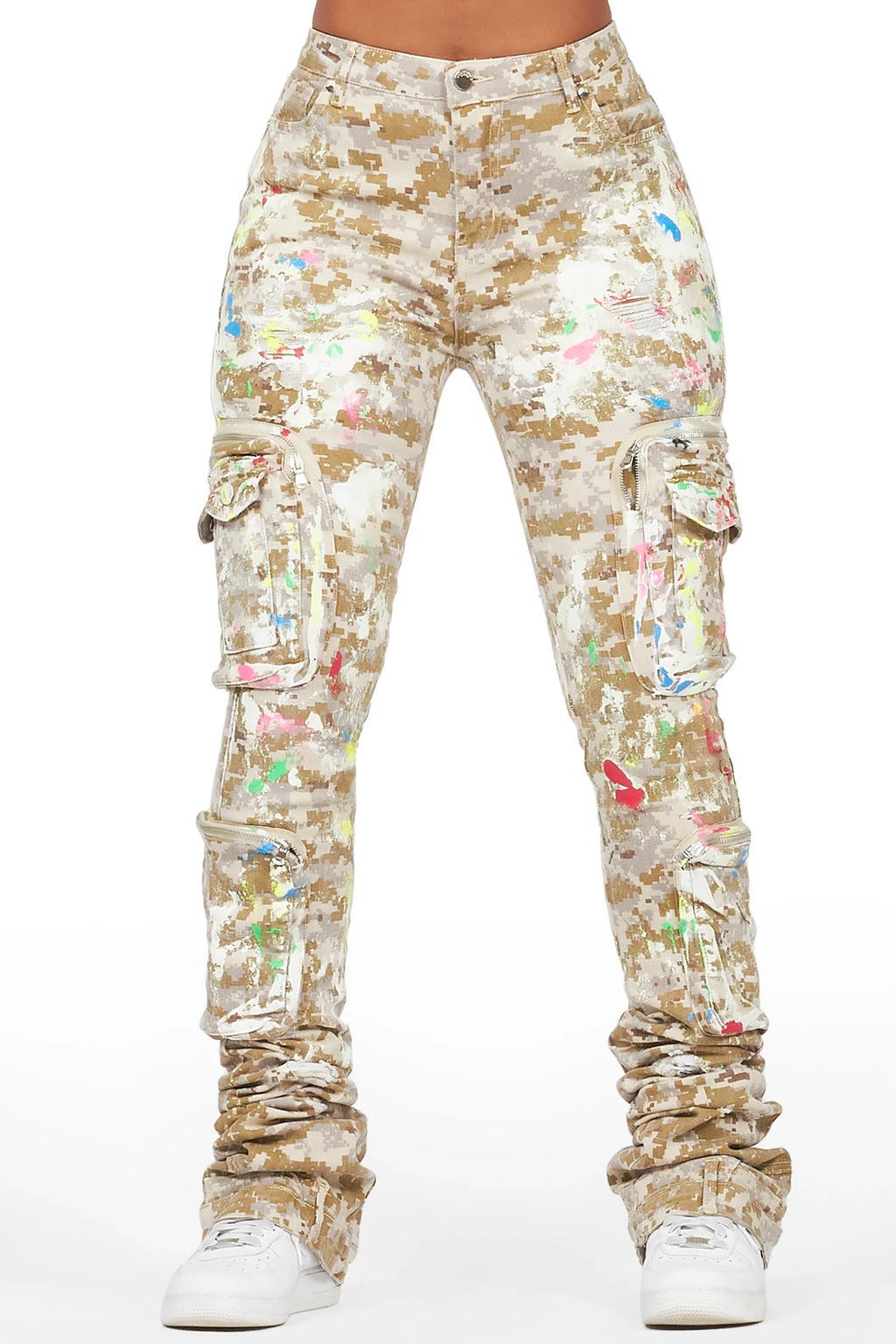 Amayia Digital Camo Painted Super Stacked Jean