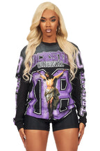 Tariqa Black/Purple Double Layer Graphic T-Shirt