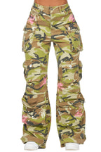 Da'nysha Green Camo Painted Wide Leg Jean