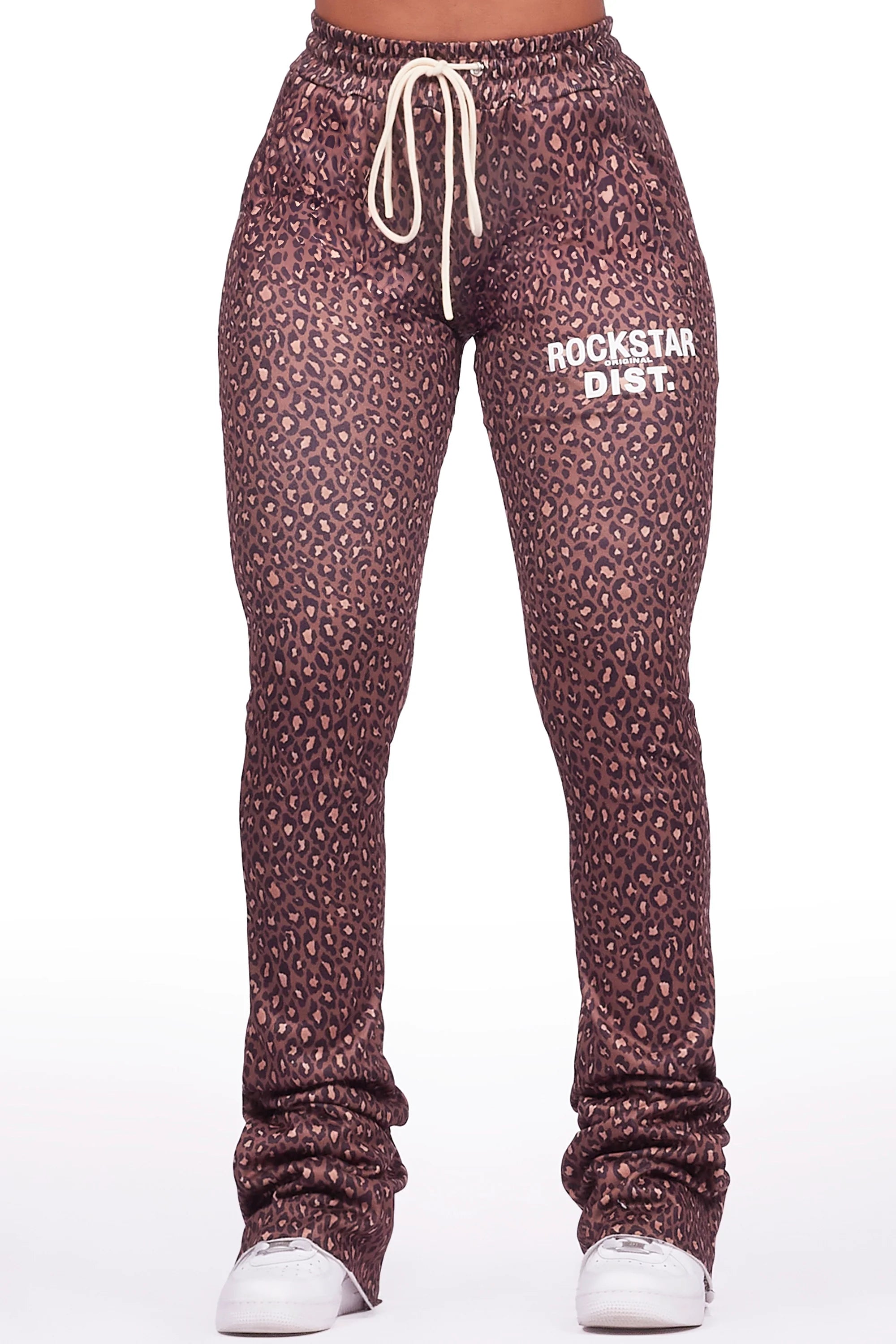 Juliana Cheetah Super Stacked Track Pant