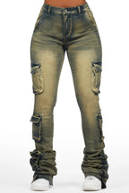 Phoebe Tinted Dark Wash Super Stacked Jean