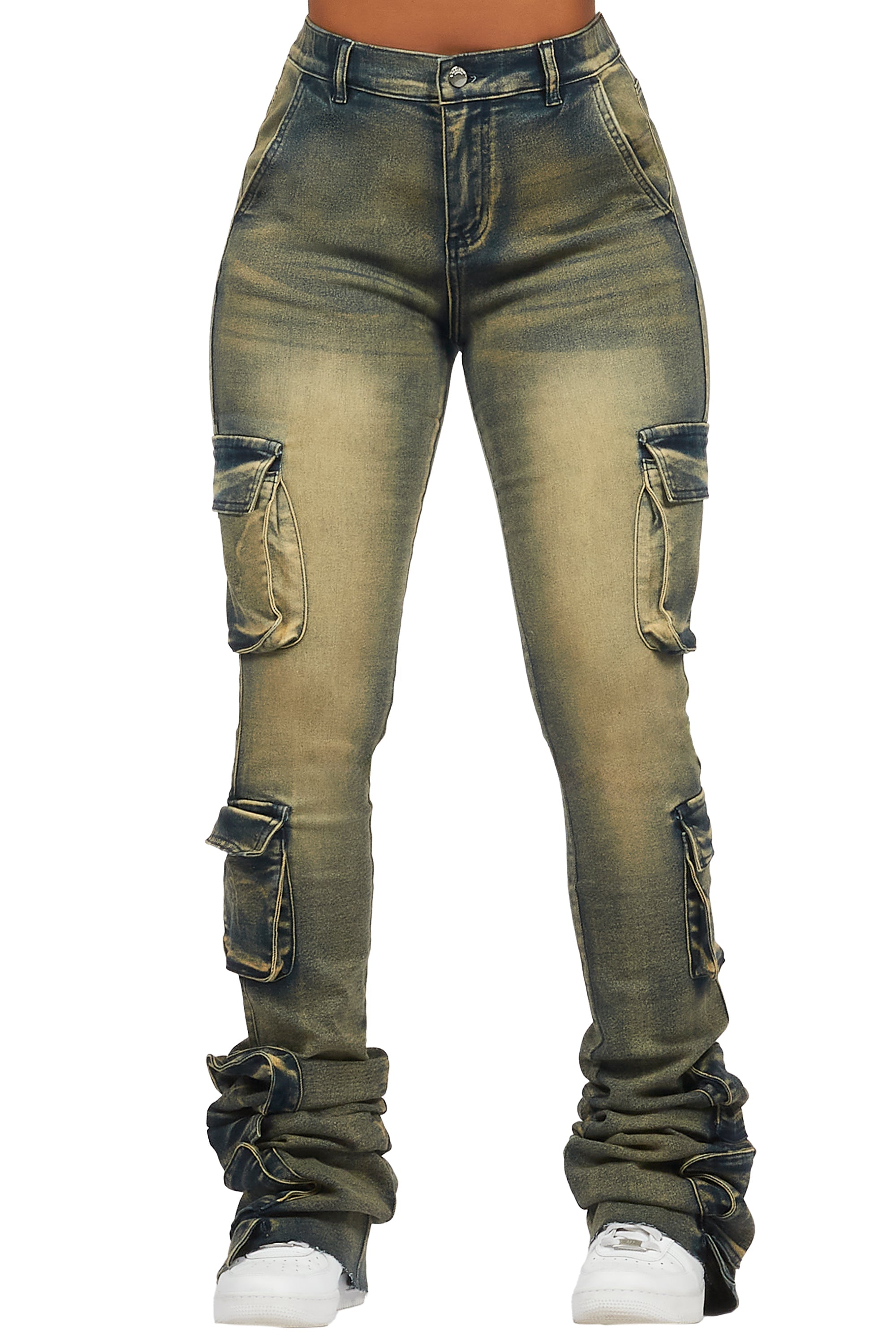 Phoebe Tinted Dark Wash Super Stacked Jean