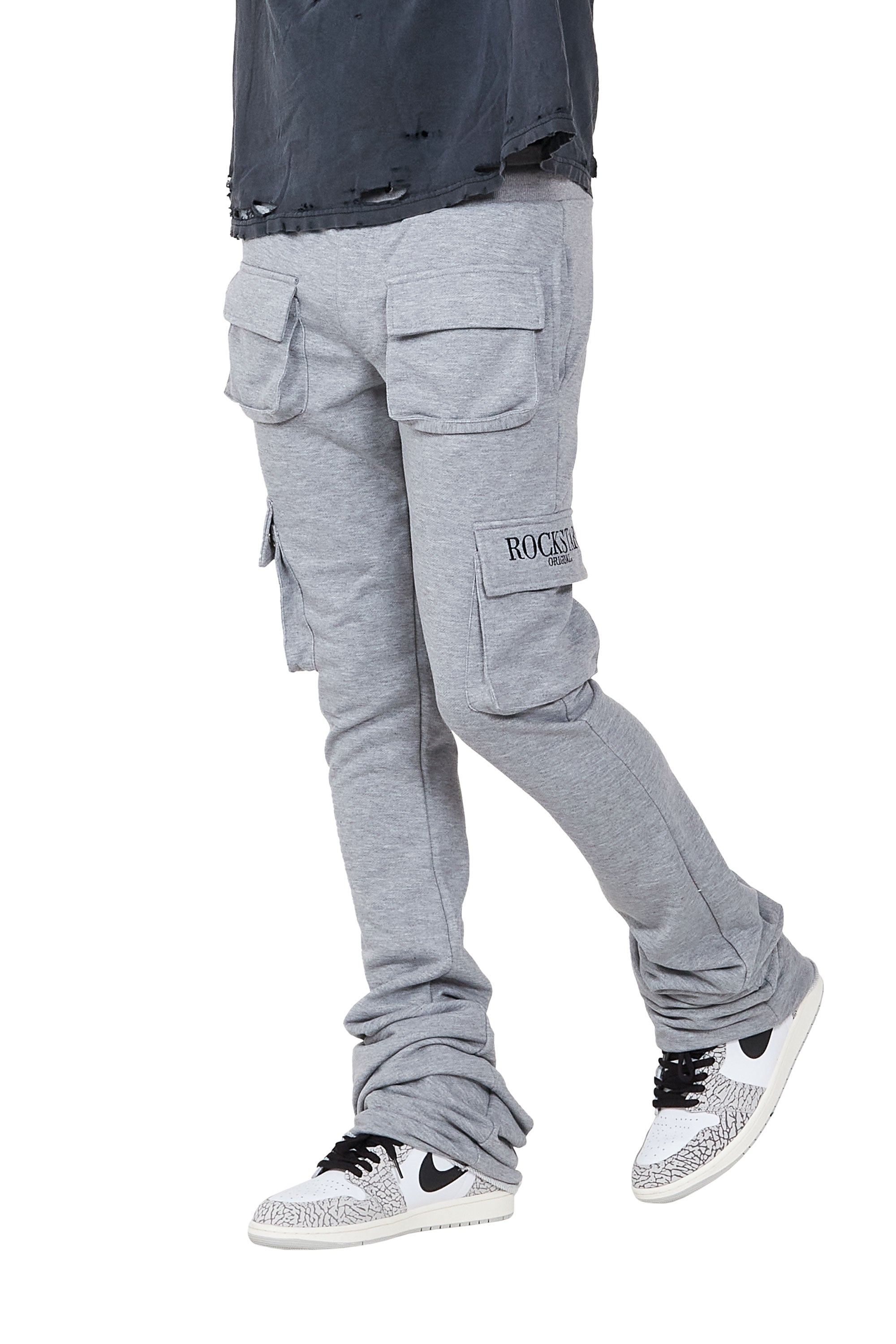 Eloise Heather Grey Stacked Flare Pants
