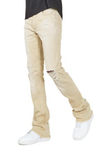 Loreto Khaki Stacked Flare Jean