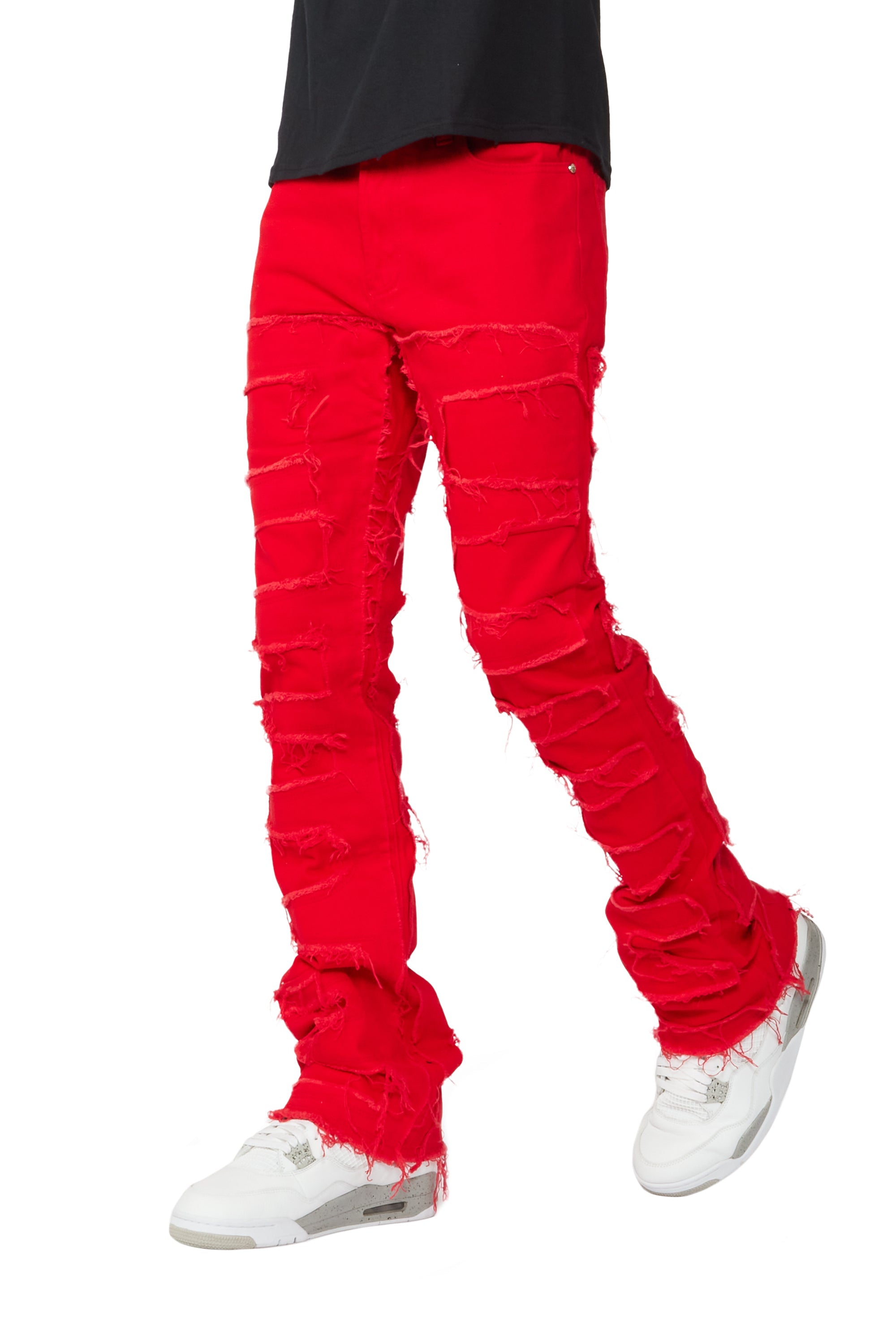 Shake Red Stacked Flare Jean