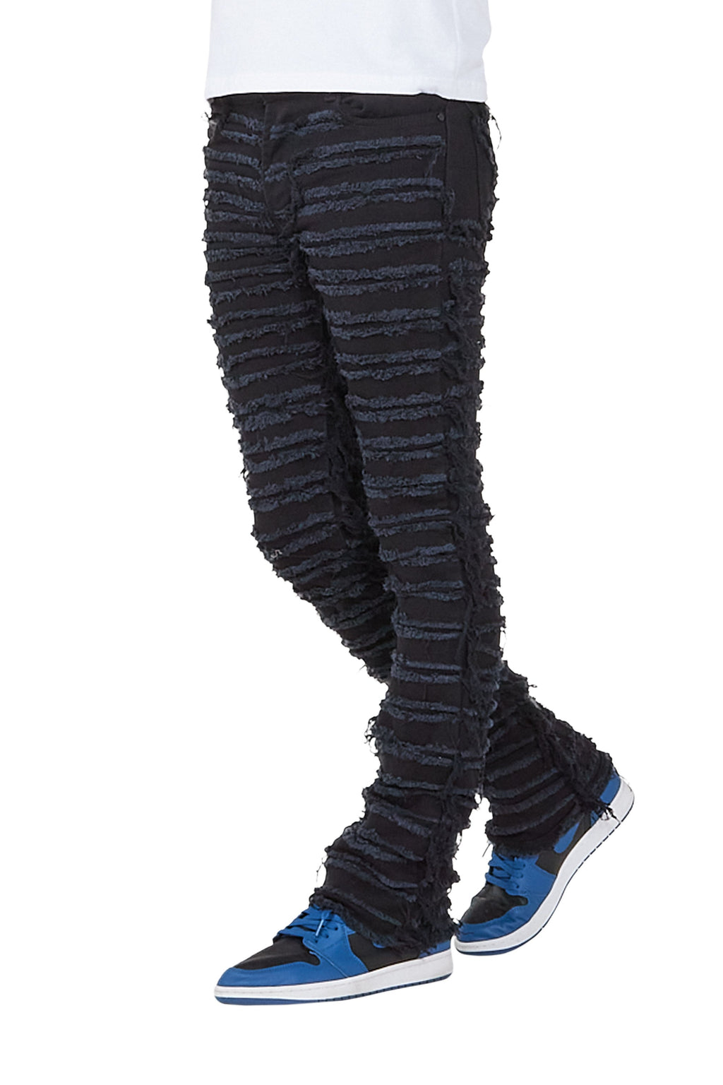 Kunno Black Stacked Flare Jean