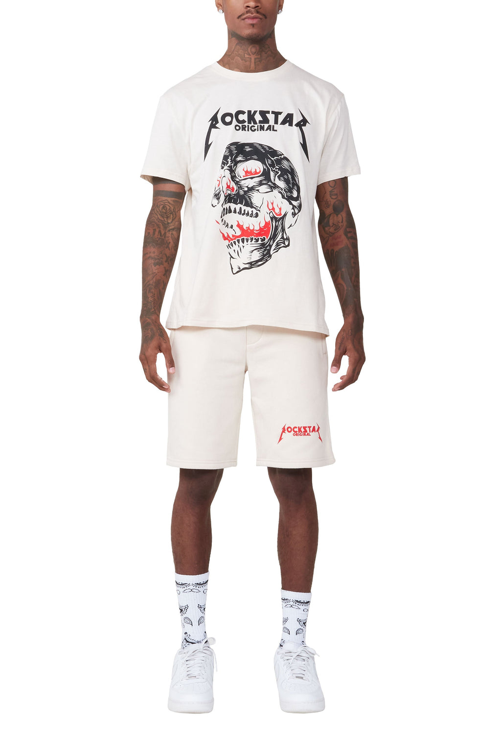 Wayan Beige T-Shirt Short Set