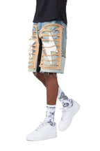 Dashiell Blue Patchwork Denim Short
