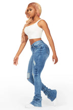 Jenelle Med. Wash Super Stacked Jean