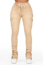 Kassandra Tan Cargo Super Stacked Jean