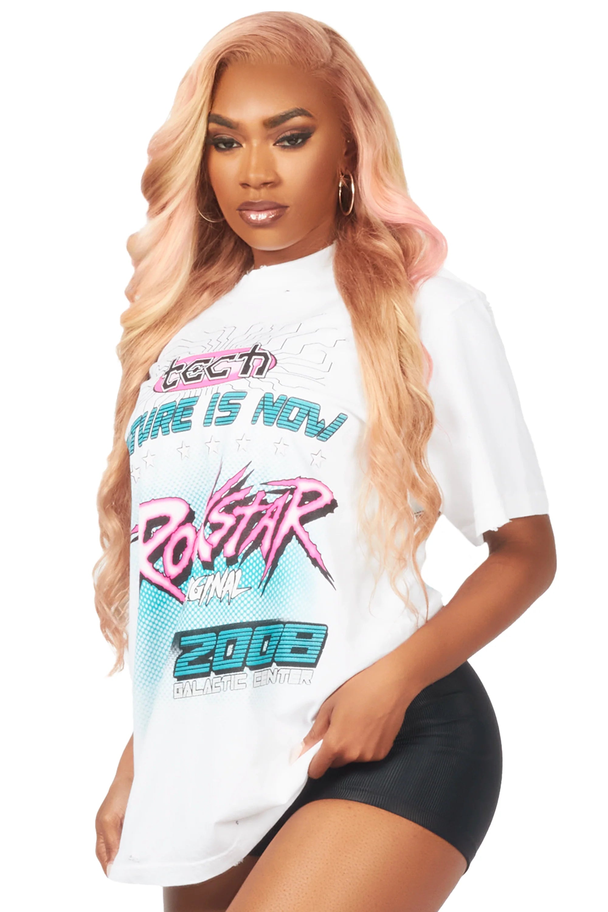 Nene White Mega Oversized T-Shirt