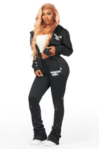 Halloway Black Zip Up Super Stacked Trackset