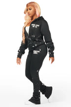 Halloway Black Zip Up Super Stacked Trackset