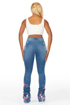 Tyshia Med. Wash Painted Super Stacked Jean