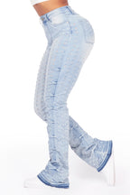 Valondra Light Wash Stacked Flare Jean