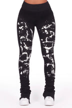 Kaya Black Painted Super Stacked Jean