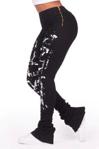 Kaya Black Painted Super Stacked Jean