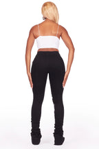 Kaya Black Painted Super Stacked Jean