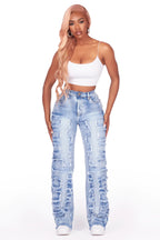 Jhourney Light Wash Baggy Stacked Jean